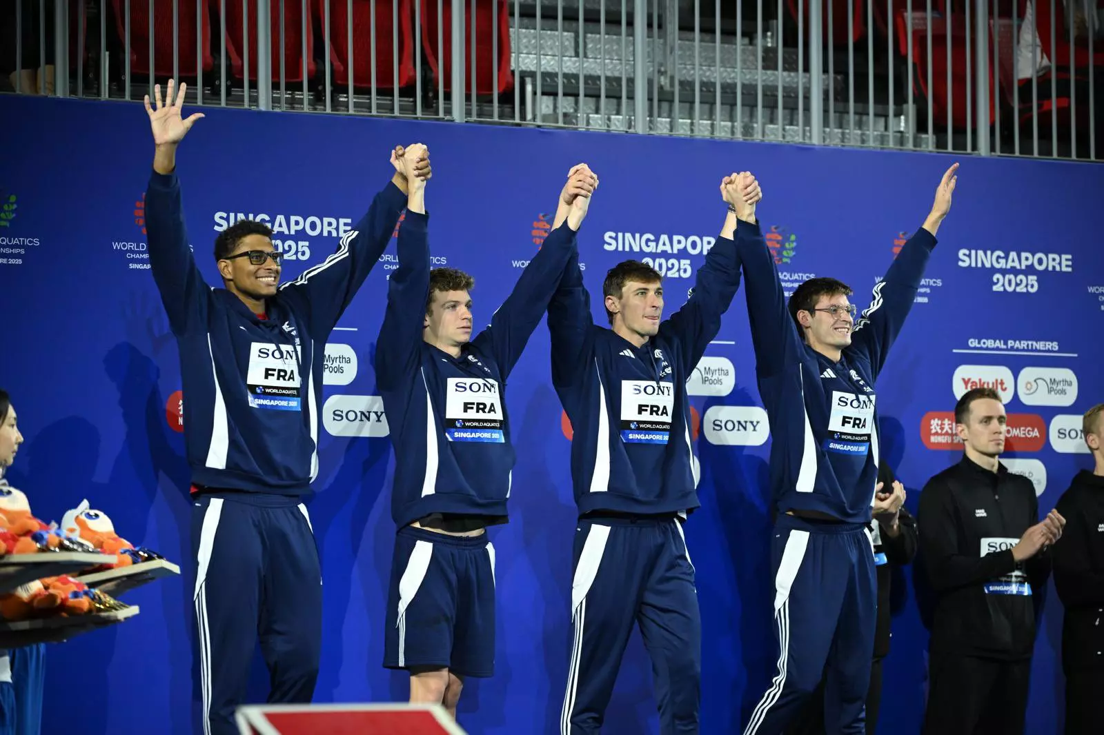 Mondiaux de natation : le relais français, avec Maxime Grousset, en argent sur 4x100 m 4 nages