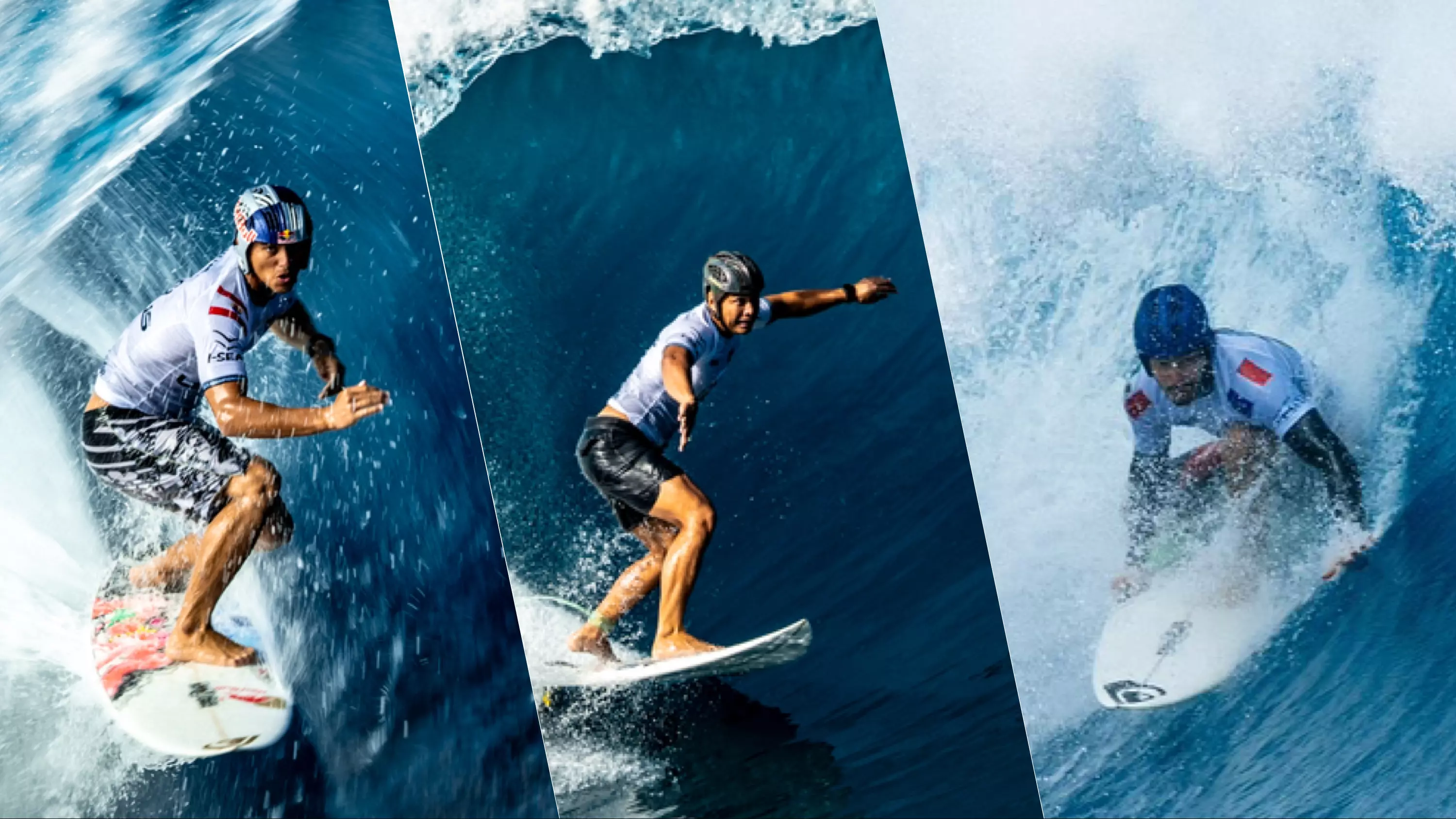 Surf : Kauli Vaast, Mihimana Braye et Marco Mignot en phases finales de la Tahiti Pro