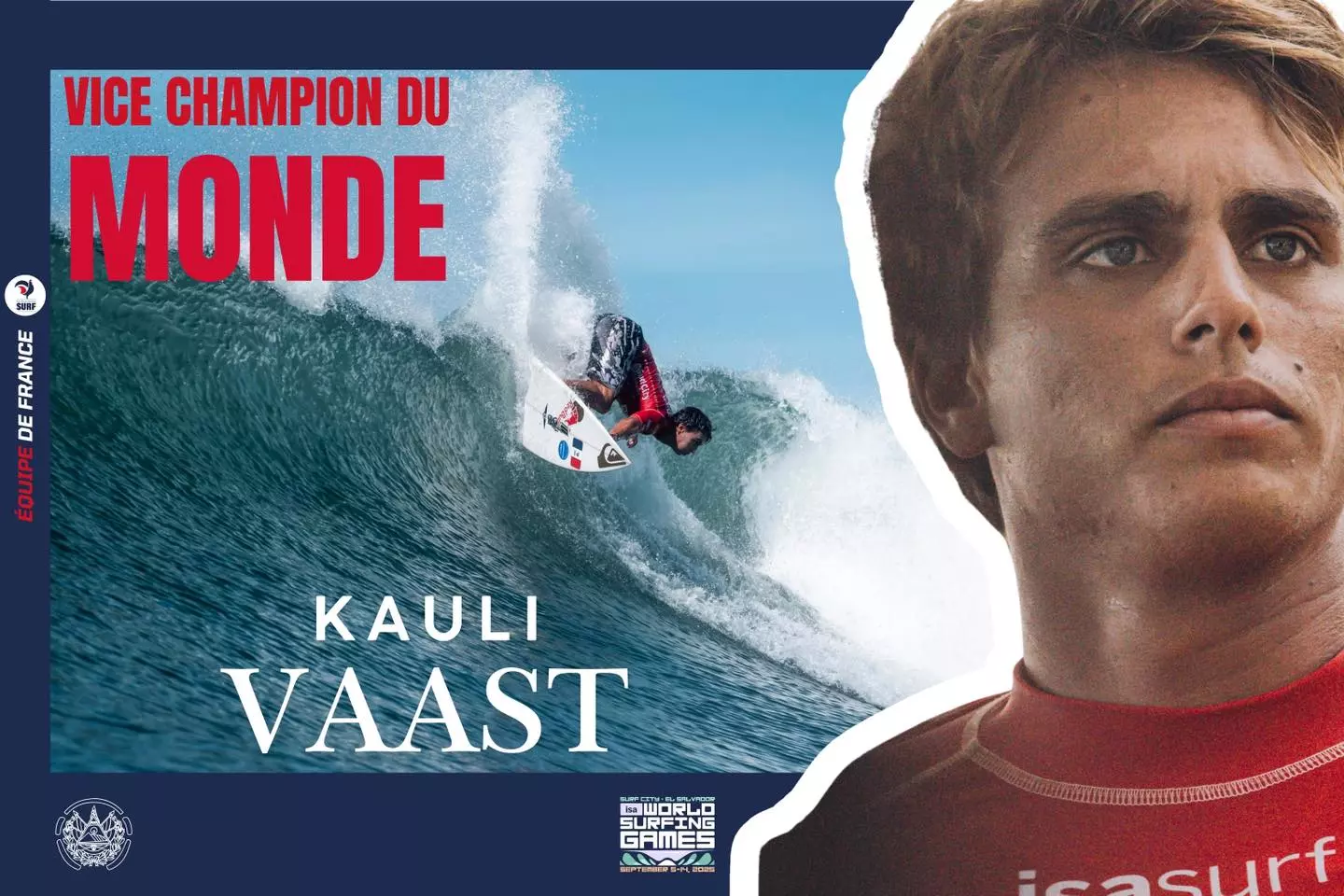 World Surfing Games : Kauli Vaast vice-champion du monde au Salvador