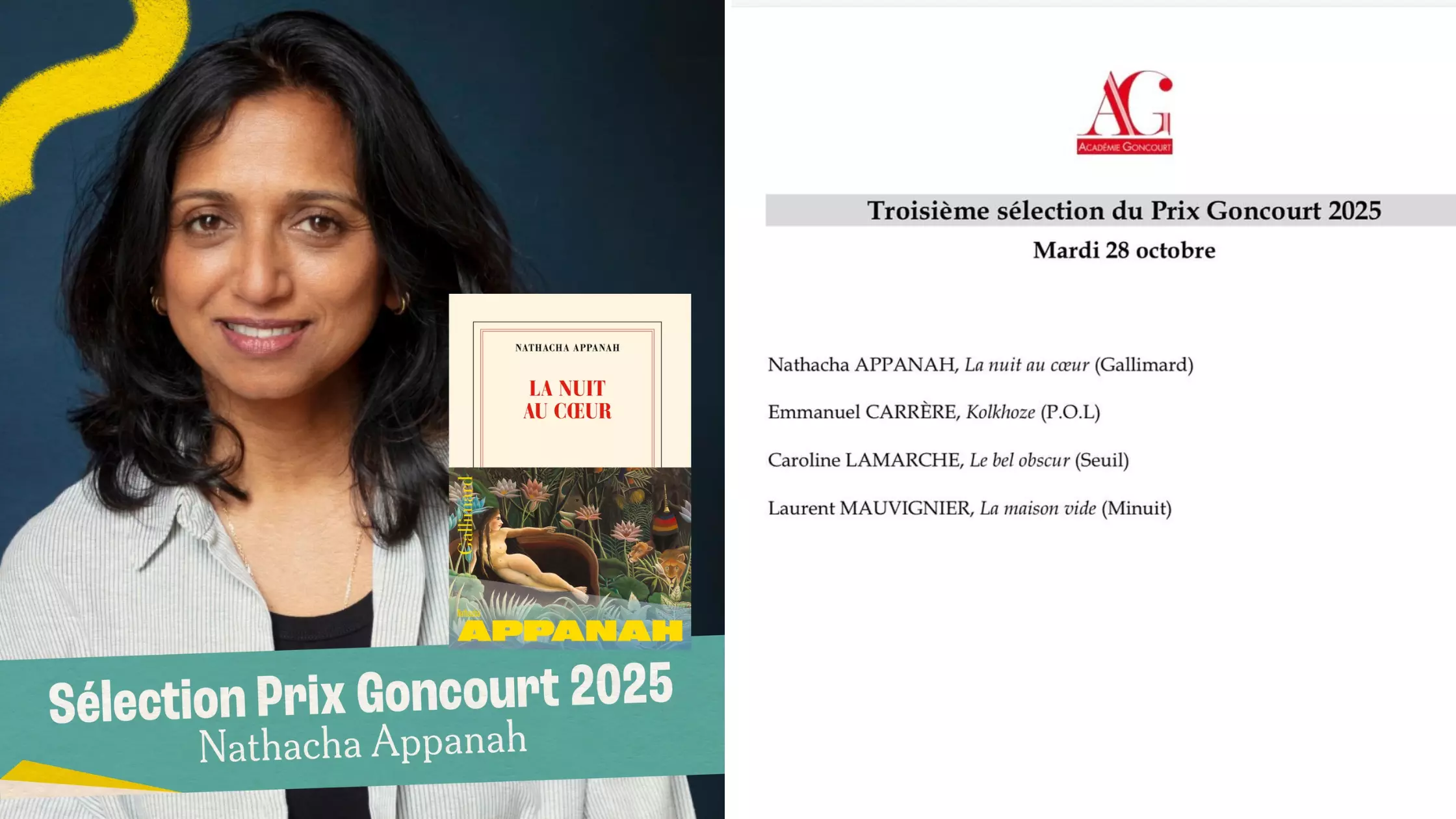 Prix Goncourt 2025  : L'écrivaine mauricienne Natacha Appanah parmi les quatre auteurs finalistes en lice