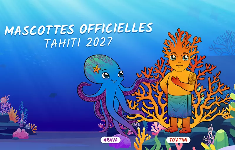 Polynésie : Arava la pieuvre et Toatini le corail : les mascottes des Jeux 2027 dévoilées