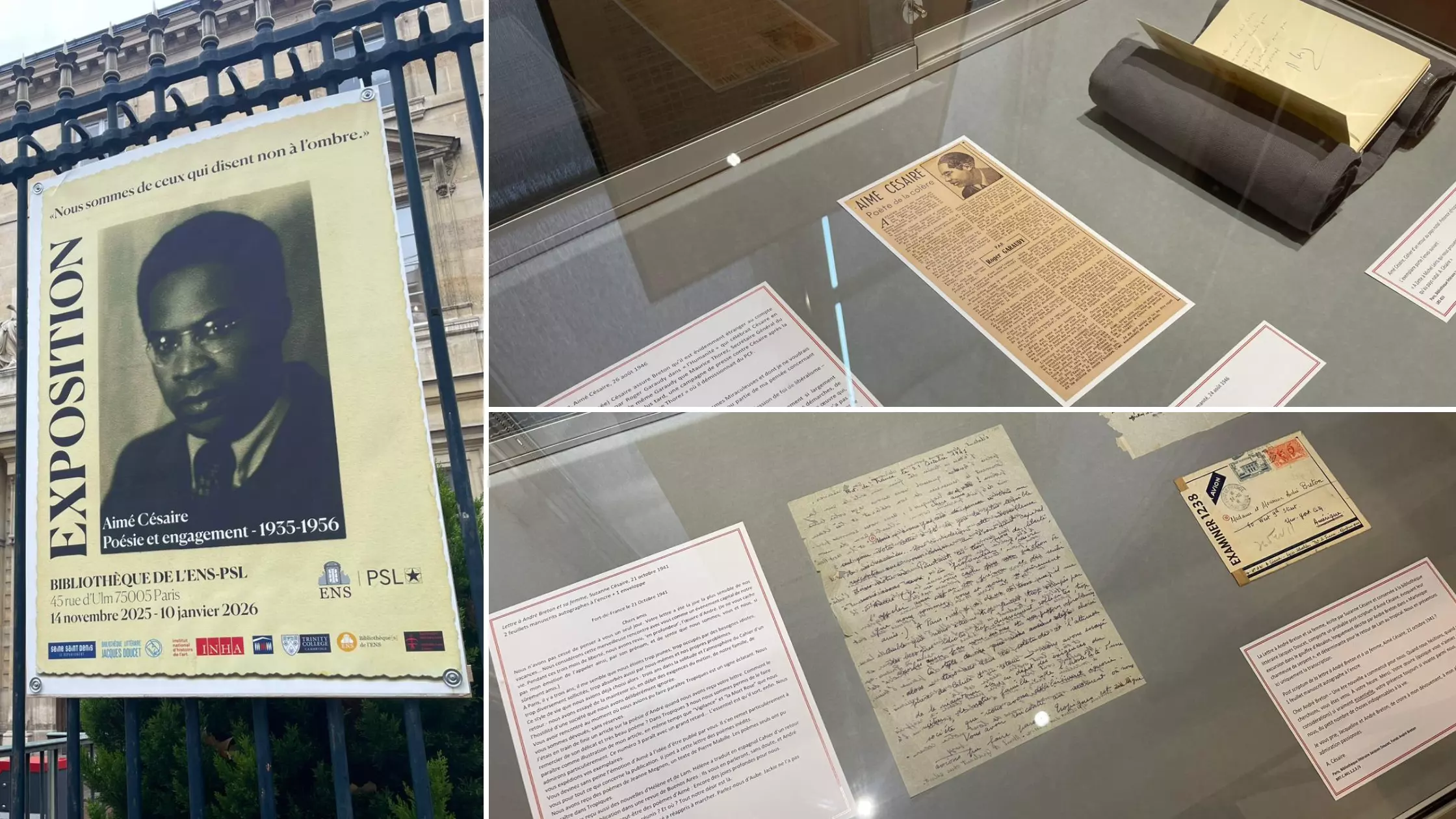 Exposition et colloque autour de la vie et l’œuvre du poète et penseur martiniquais, Aimé Césaire à l’Ecole Normale Supérieure de Paris