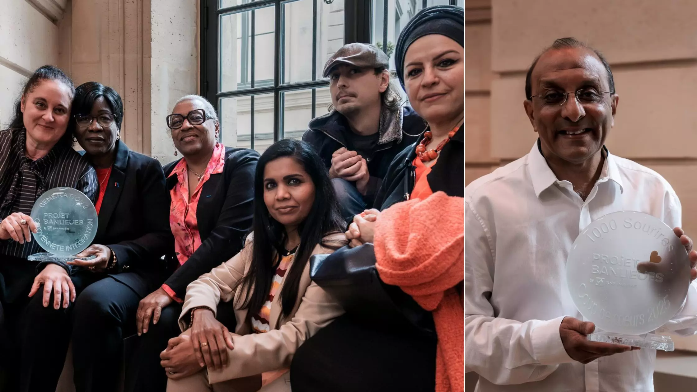 L’association Génération 2 Citoyenneté Intégration (Evry) portée par la Guadeloupéenne Danielle Girondin et l'association réunionnaise 1000 Sourires lauréates du Projet Banlieues de la Fondation BNP Paribas