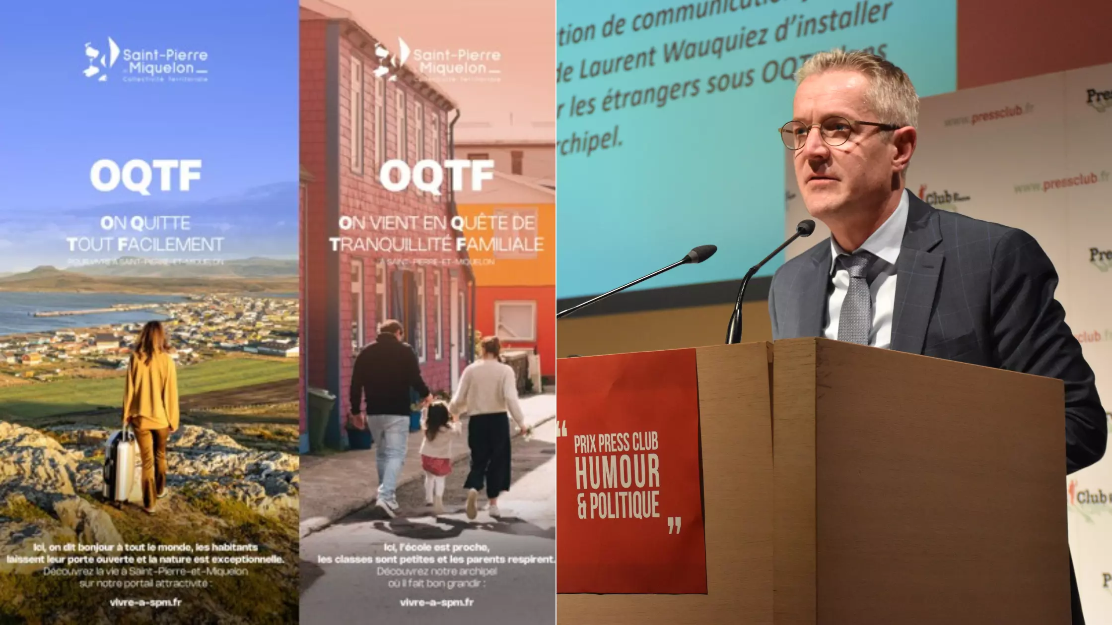 Saint-Pierre-et-Miquelon récompensé au Press Club de France pour le Prix de la répartie pour sa campagne humoristique autour du jeu de mots sur OQTF