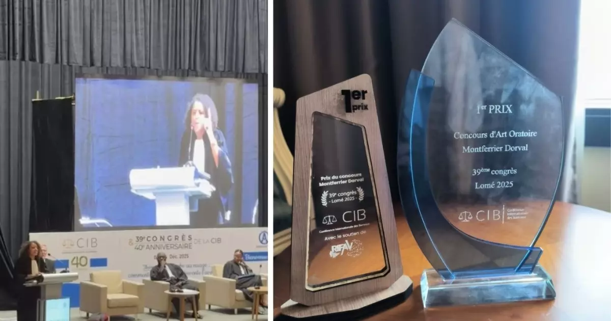 Maya Saxémard, avocate martiniquaise, remporte le concours international d’éloquence des barreaux au Togo