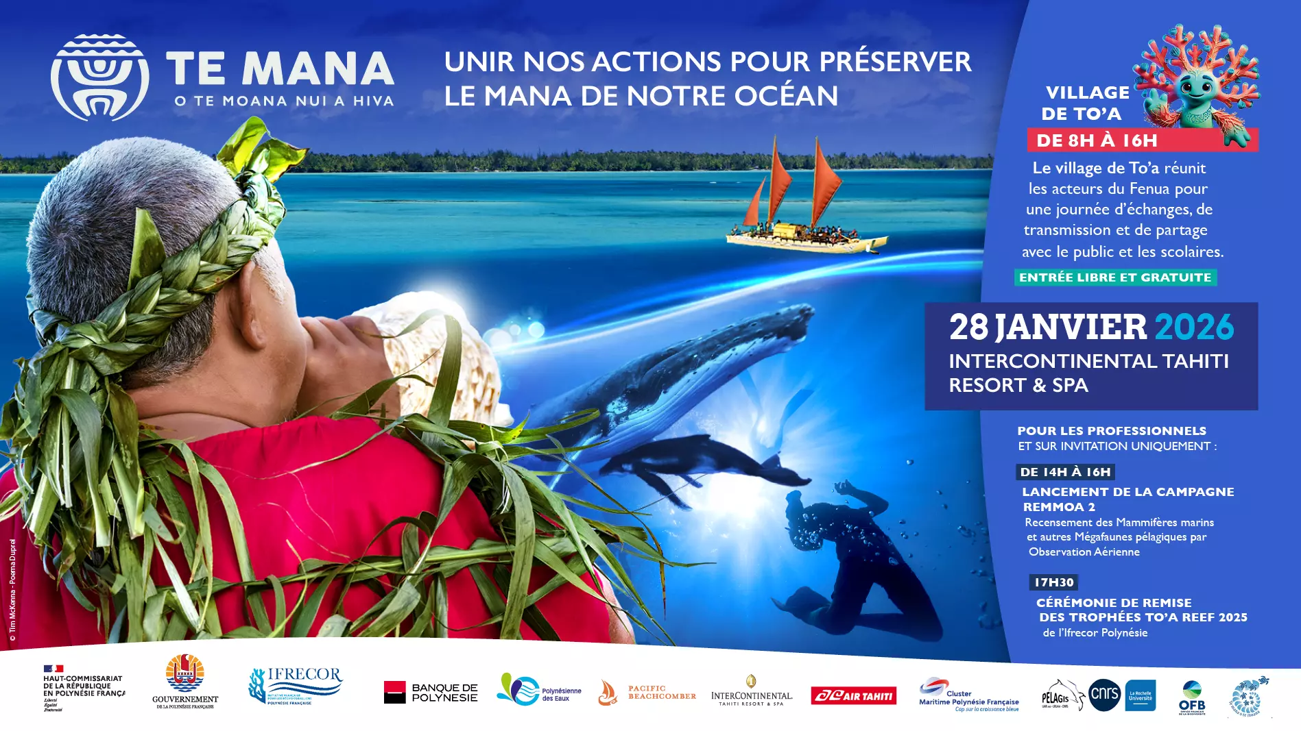 Pour marquer l’entrée en vigueur du traité BBNJ sur la haute mer, l’Ifrecor Polynésie annonce la 2ème édition de « Te Mana o Te Moana Nui a Hiva – Unir nos actions pour préserver le Mana de notre Océan »