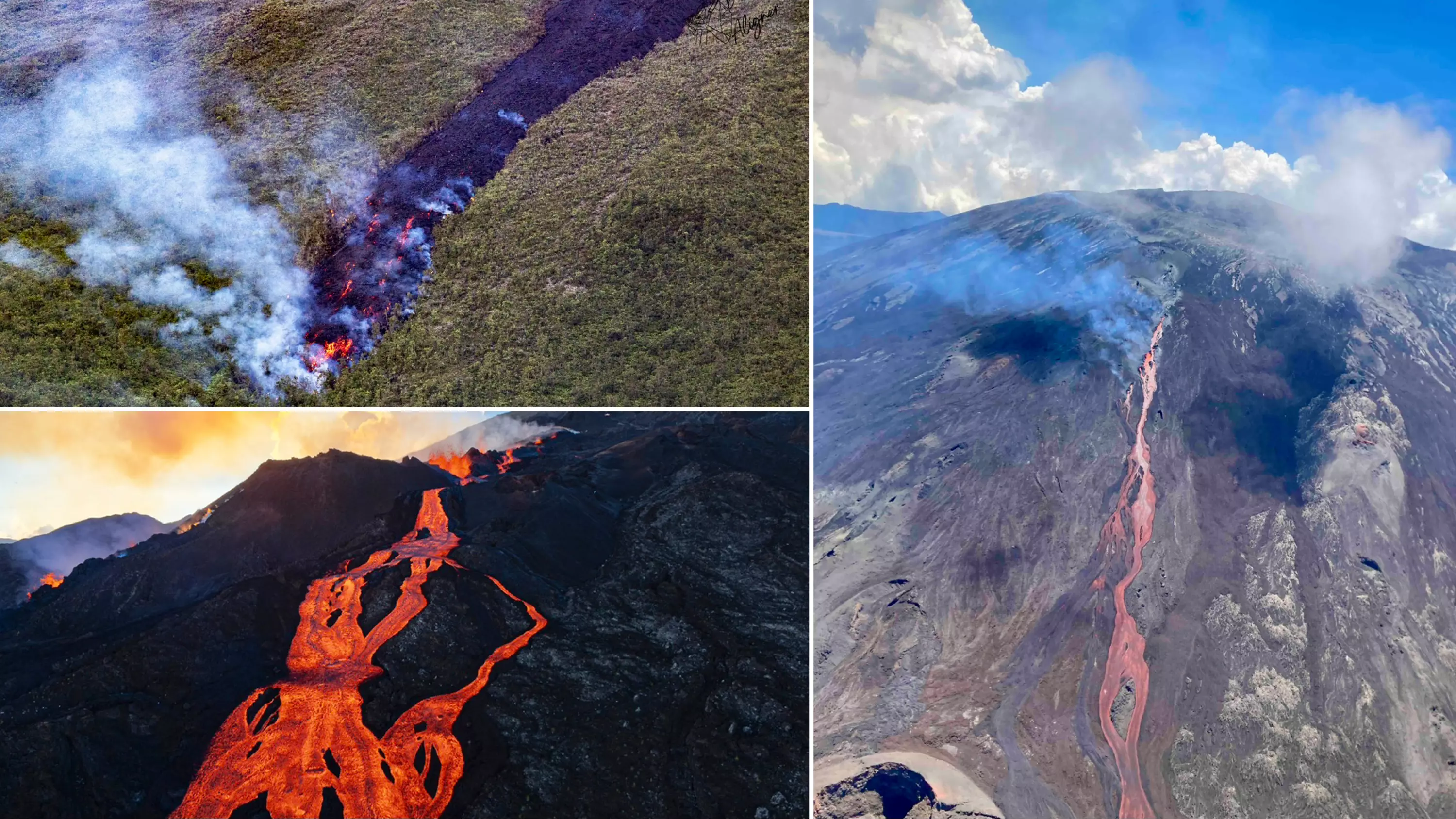 La Réunion : Le Piton de la Fournaise est à son 4ème jour d’éruption, et attire des milliers de curieux depuis vendredi