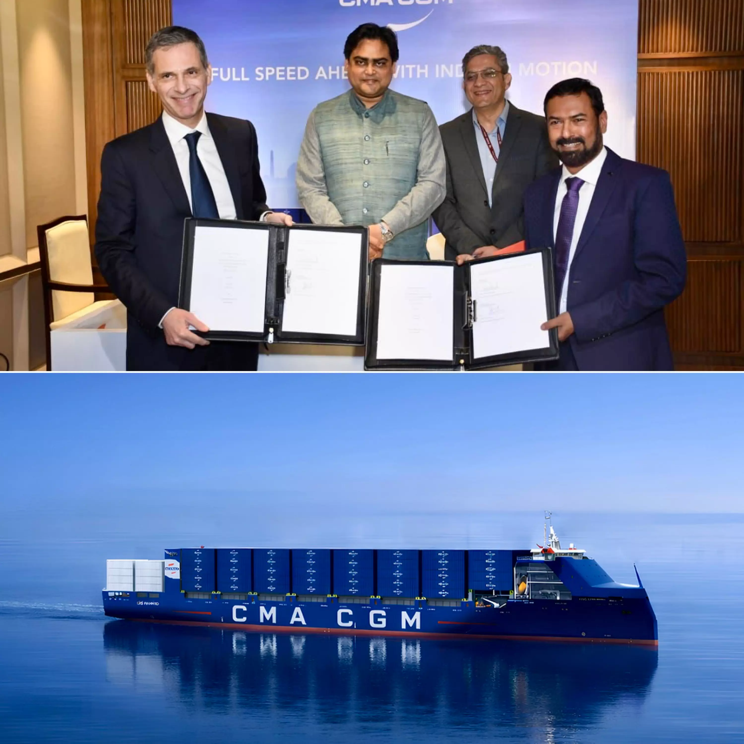 Construction de navires, recrutement de marins indiens, centre de recherche et développement : Le groupe CMA CGM renforce son « partenariat stratégique » avec l’Inde
