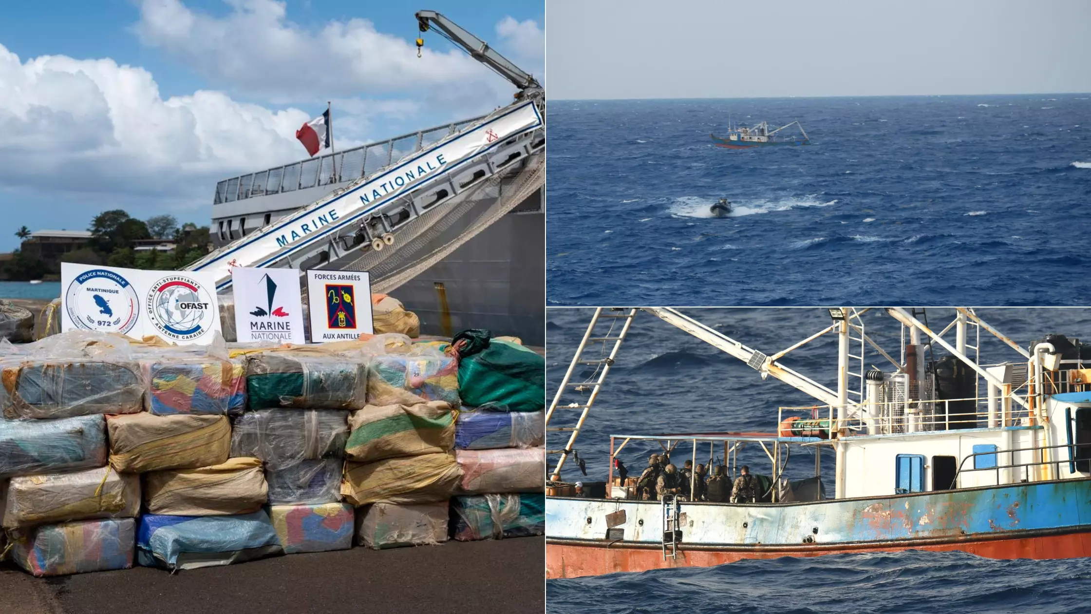 Lutte contre le narcotrafic : plus de 3 tonnes de produits stupéfiants saisis par La Marine nationale en zone maritime Antilles