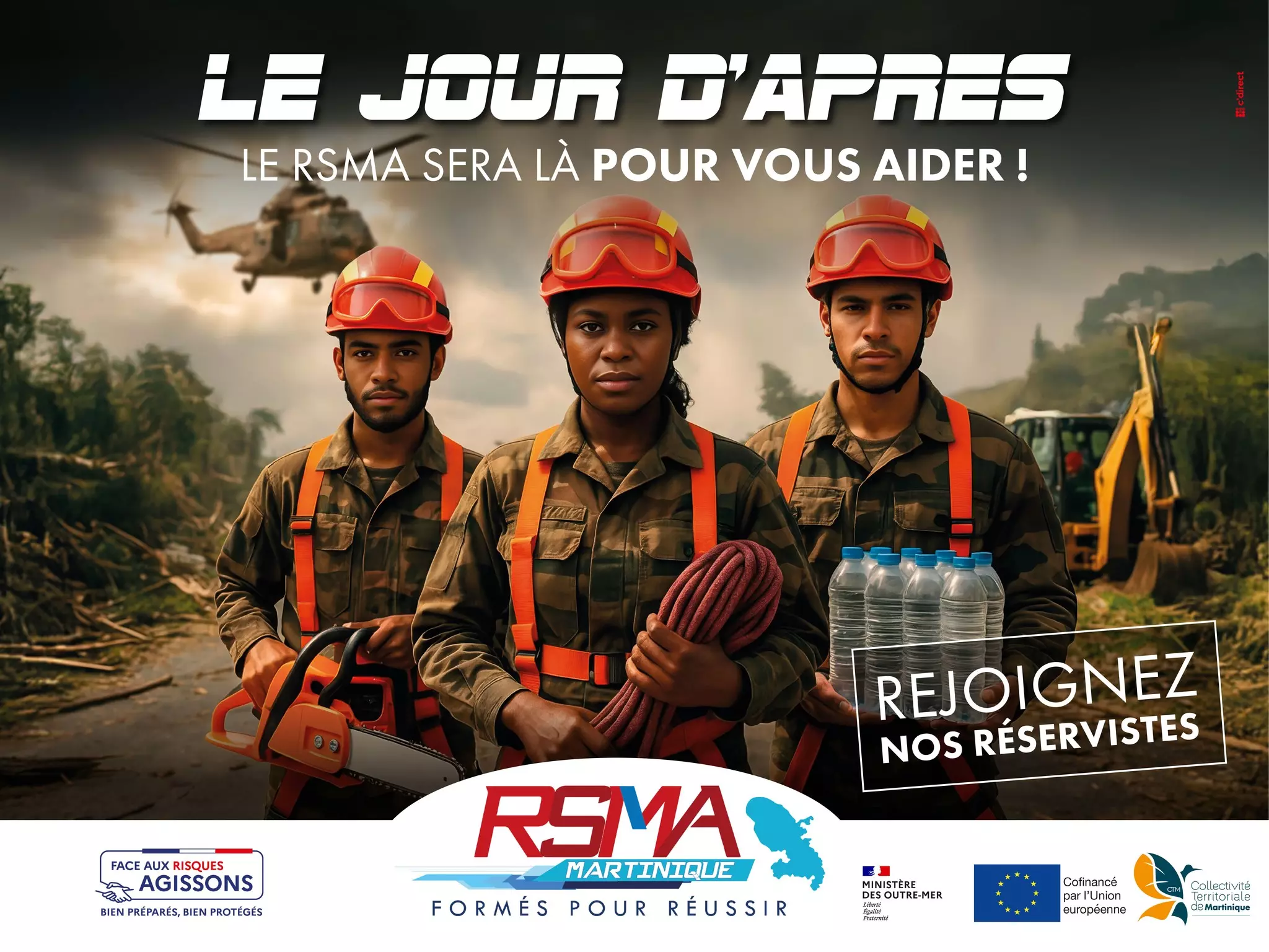 Martinique: la campagne de publicité et l’exercice régimentaire du RSMA labellisés « Journée Nationale de la Résilience »