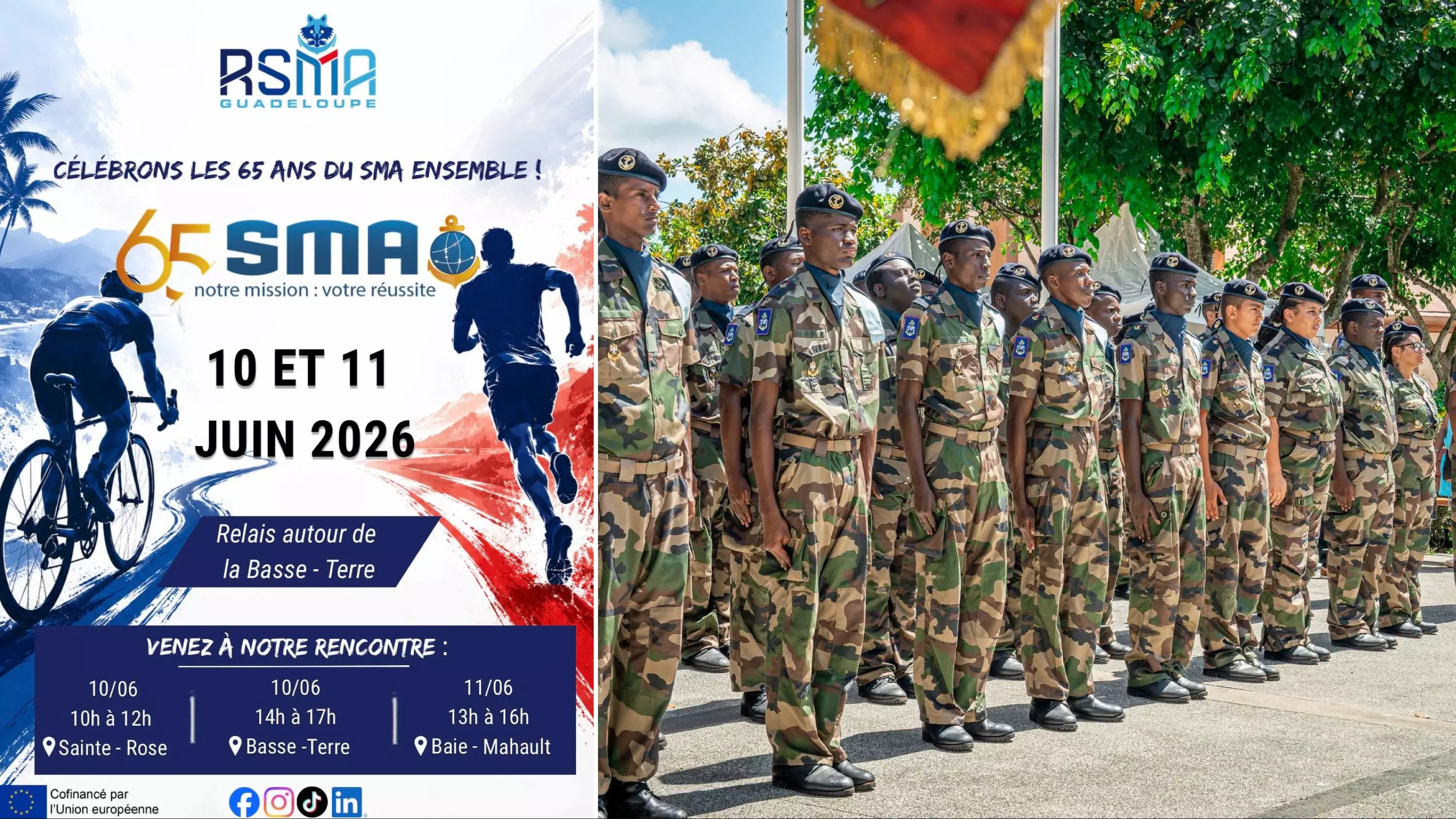 Guadeloupe : le RSMA organise un relais sportif pour les 65 ans du Service militaire adapté