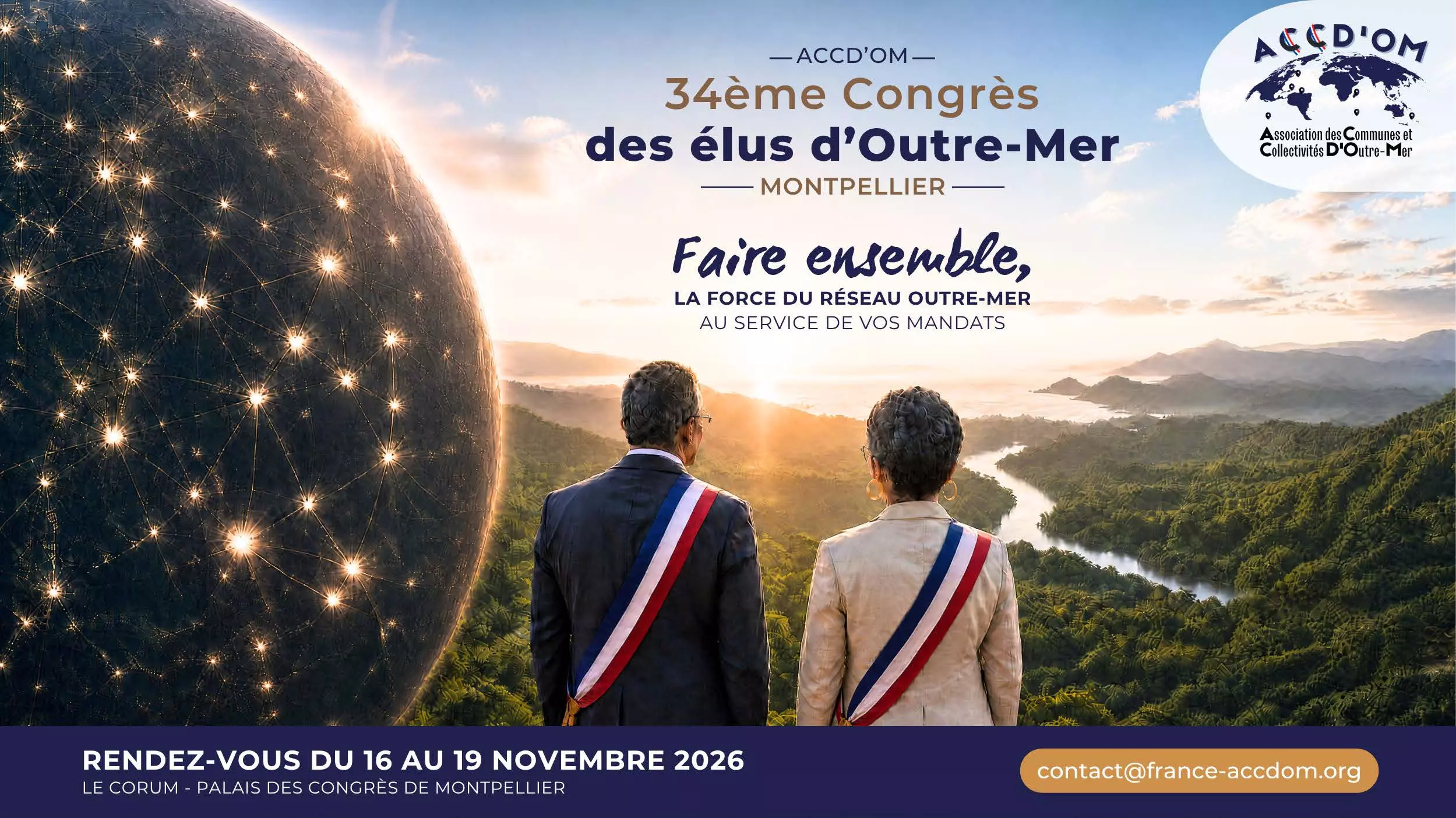 Le 34ème Congrès des élus d'Outre-mer de l'ACCD'OM aura lieu en novembre à Montpellier