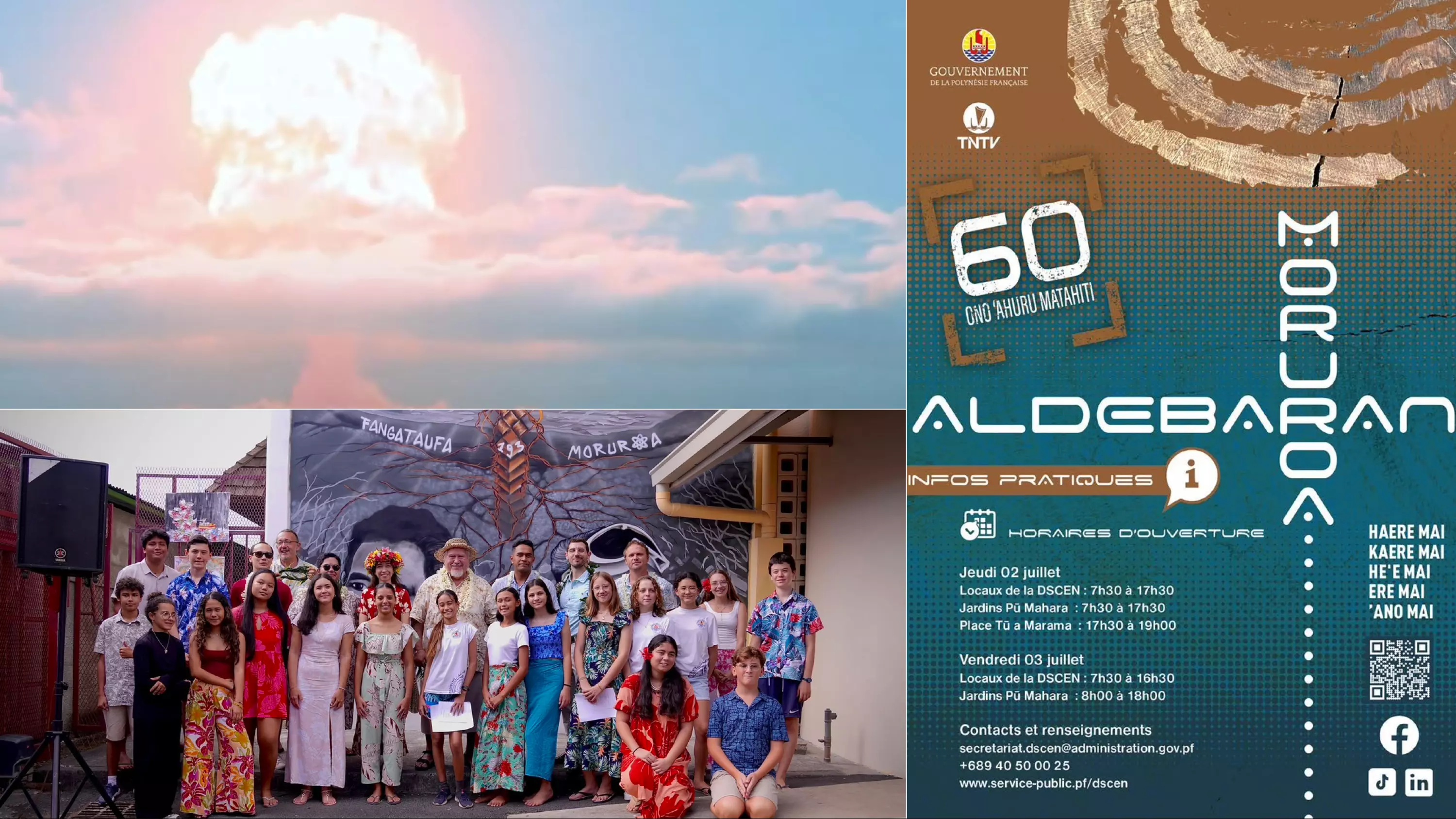 Expositions, tables rondes et concert : la Polynésie commémore les 60 ans d’Aldébaran, premier des 193 essais nucléaires français