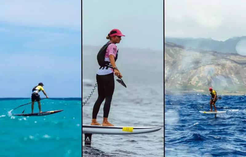 Trois Tahitiens sur le podium de la prestigieuse course de SUP foil Molokai 2 Oahu à Hawaï