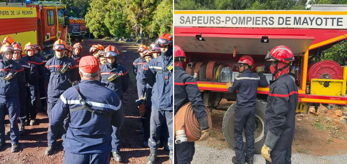 Incendies en Gironde : 27 pompiers réunionnais et 10 pompiers mahorais mobilisés pour renforcer les secours