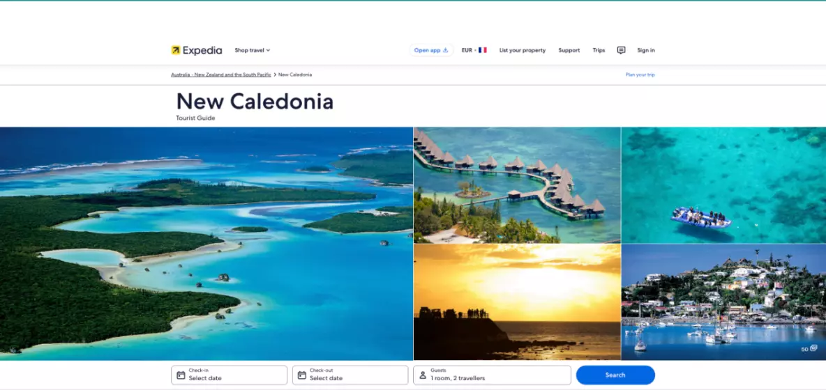 La Nouvelle-Calédonie numéro&nbsp;1 des destinations insulaires les plus recherchées sur Expedia en Australie et Nouvelle-Zélande