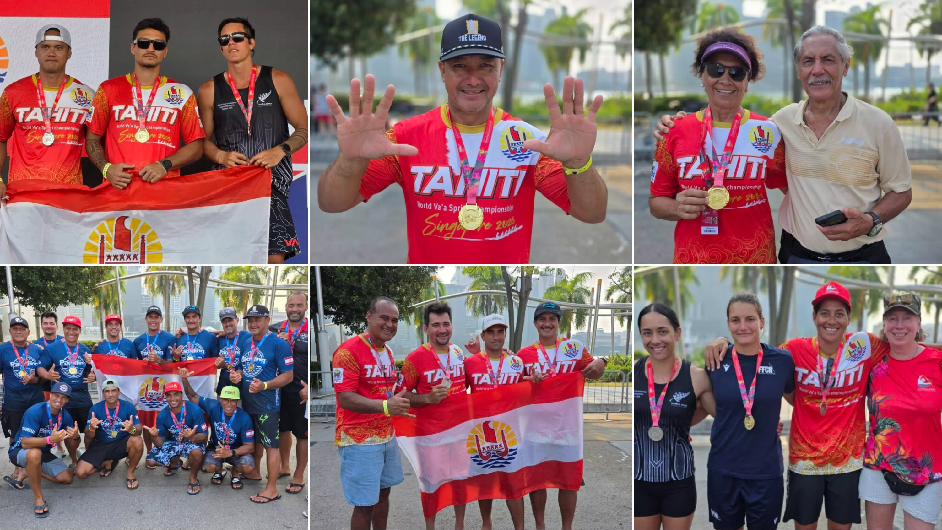 Déluge de médailles pour Tahiti aux Mondiaux de va’a à Singapour