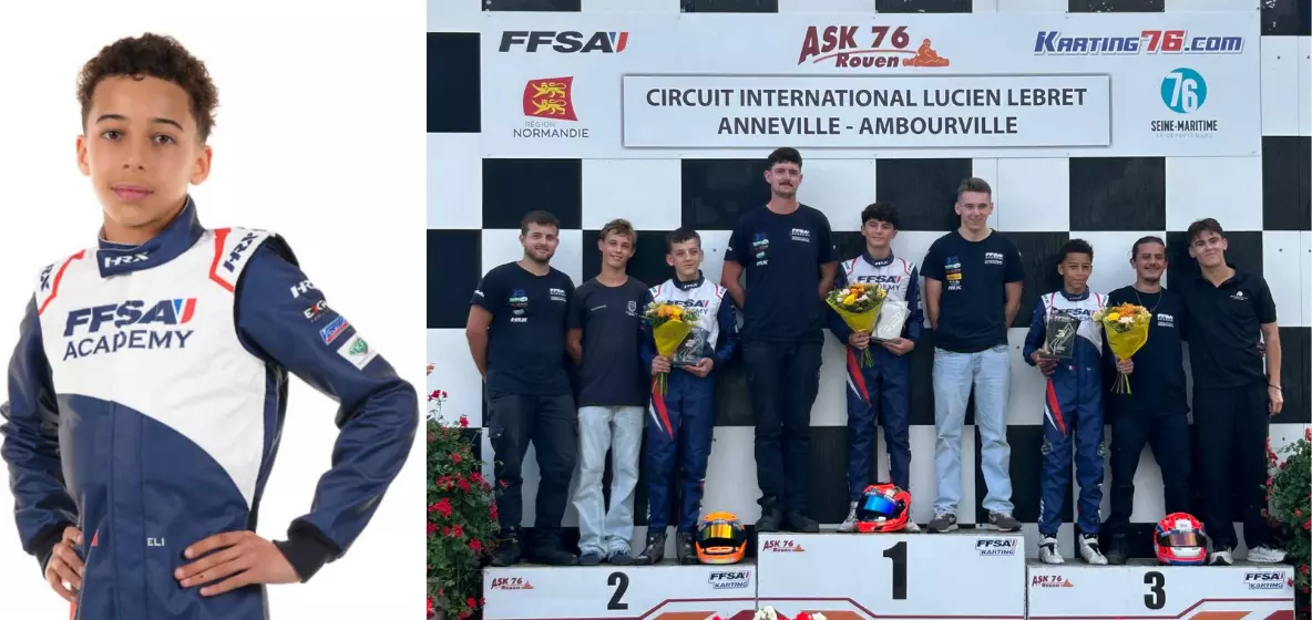 Karting : Le jeune pilote Guyanais, Eli Kanuty Dechitel, sur le podium du Championnat de France junior