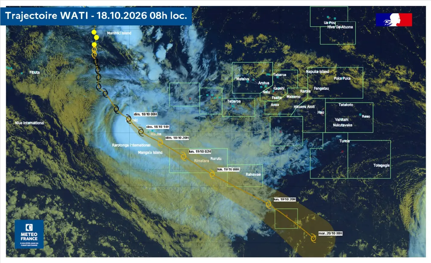 Polynésie : À l’approche de la dépression Wati, les îles Australes placées en vigilance orange