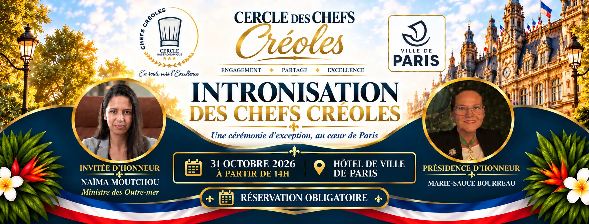 Le Cercle Gastronomique des Chefs Créoles célèbre sa deuxième cérémonie d’intronisation à l’Hôtel de Ville de Paris
