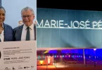 Inauguration du stade couvert Marie-José-Pérec à Limoges, en présence de l'athlète guadeloupéenne