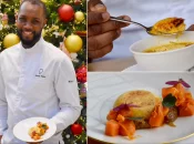 Dans les cuisines du « Bleu coupole » au Printemps à Paris, le chef guadeloupéen Xavier Pistol nous livre sa recette de crème brûlée au foie gras et à la patate douce pour les fêtes
