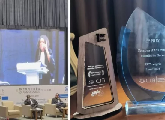 Maya Saxémard, avocate martiniquaise, remporte le concours international d’éloquence des barreaux au Togo