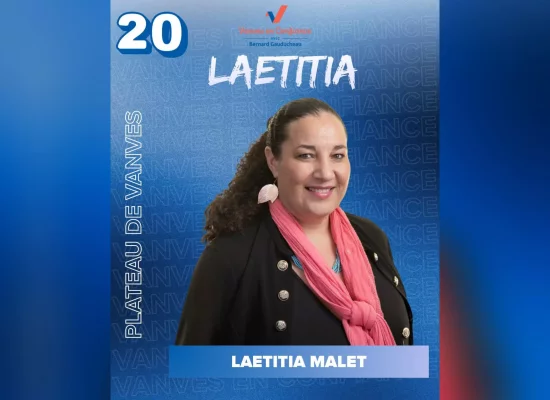Municipales 2026 - Candidats ultramarins dans l'hexagone : La Réunionnaise Laetitia Malet - Déléguée générale de l’ACCD’OM - sur la liste du maire sortant Bernard Gauducheau à Vanves